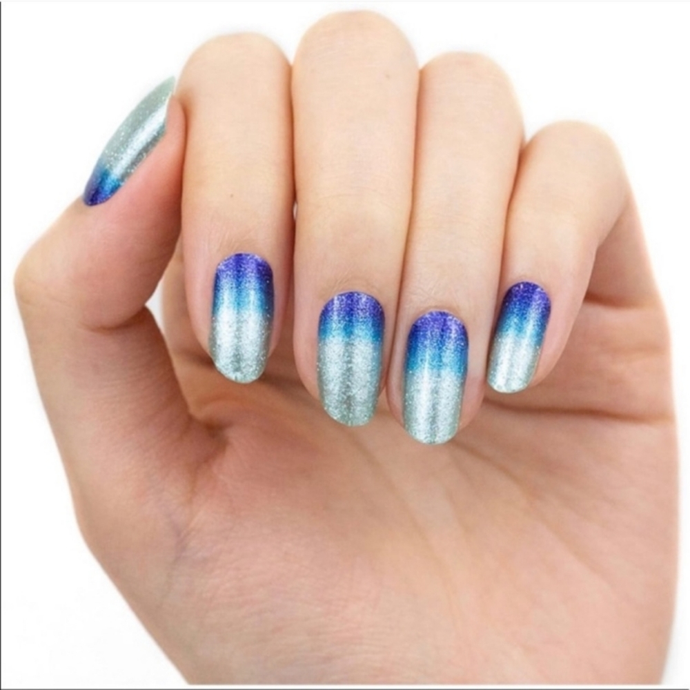Color Street Long Time No Sea Nail Polish Strips Blue and Green Glitter - Picture 2 of 2